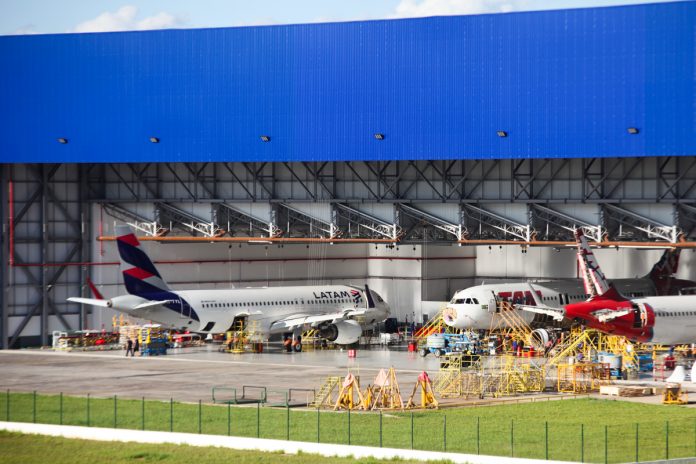 Hangar novo da LATAM MRO onde foi investido 22 milhões de reais