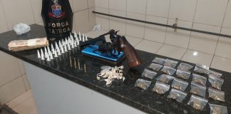 PM prende homem, apreende moto, arma e drogas no Aracy