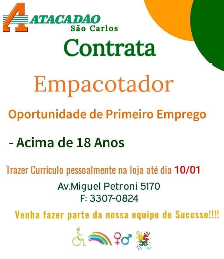 Atacadão em São Carlos contrata para diversas funções - São Carlos em Rede