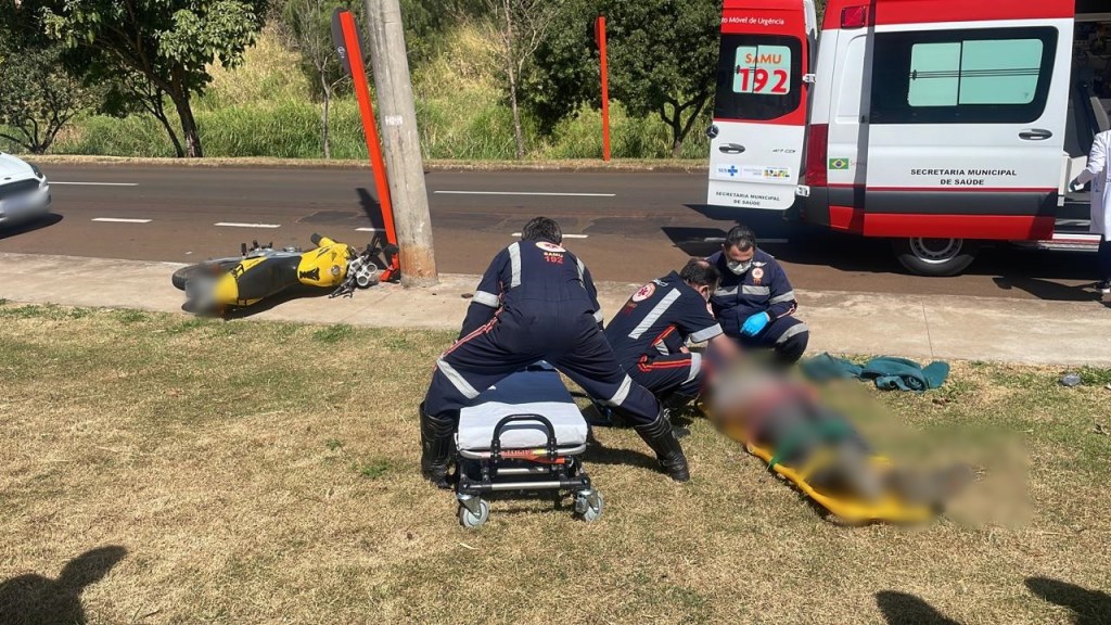 Acidente na Comendador Alfredo Maffei: Samu socorreu vítima