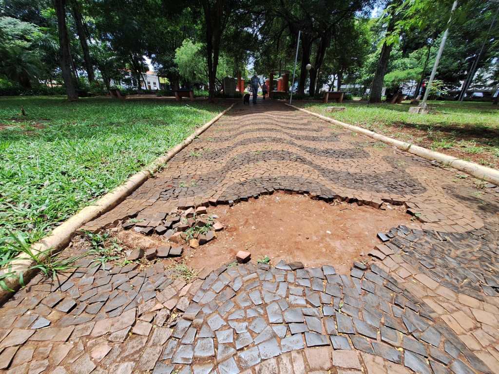 Praça Santa Cruz está mal cuidada