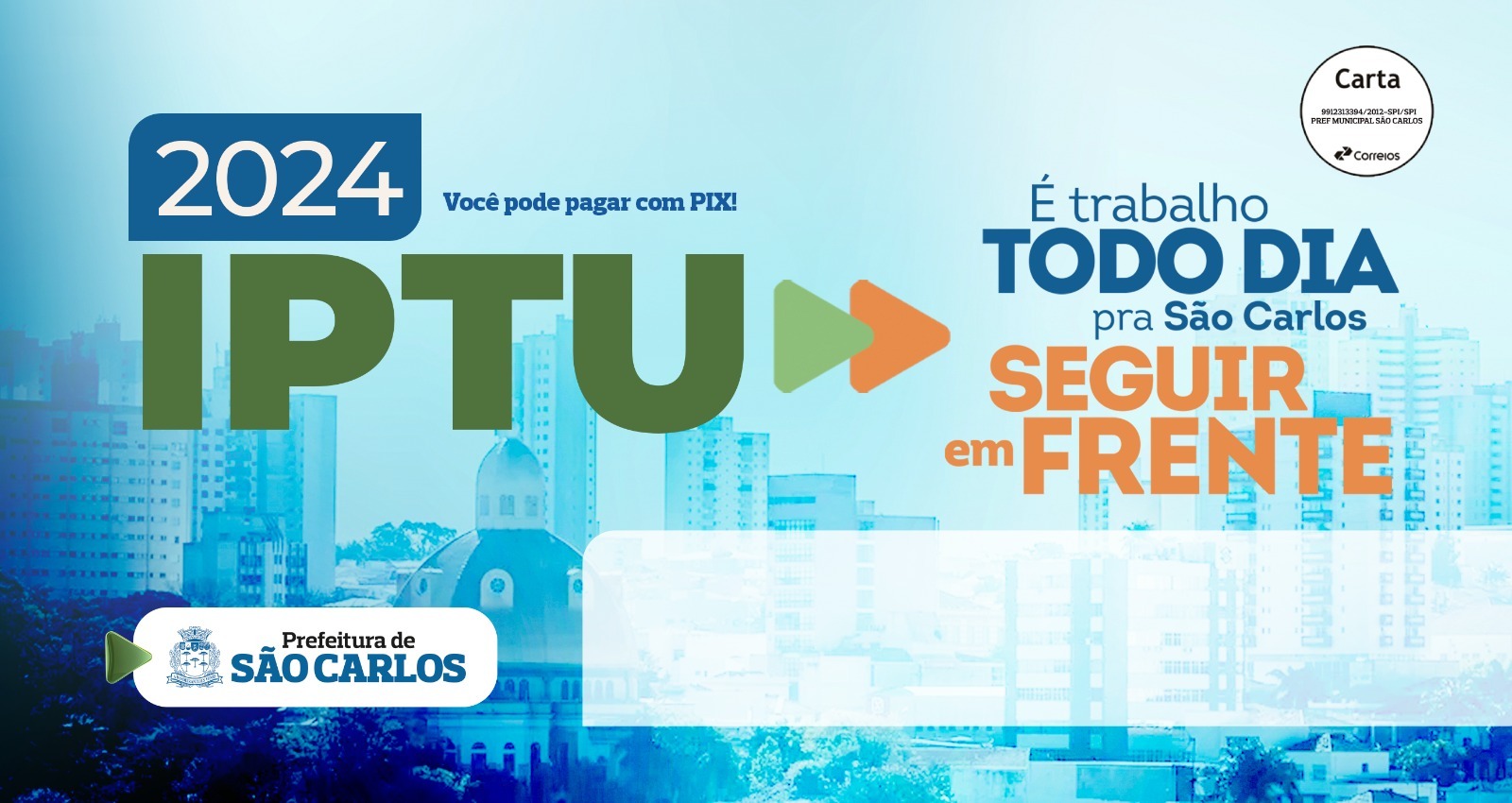 Prefeitura começa a distribuir carnês do IPTU 2024 com 4,82 de