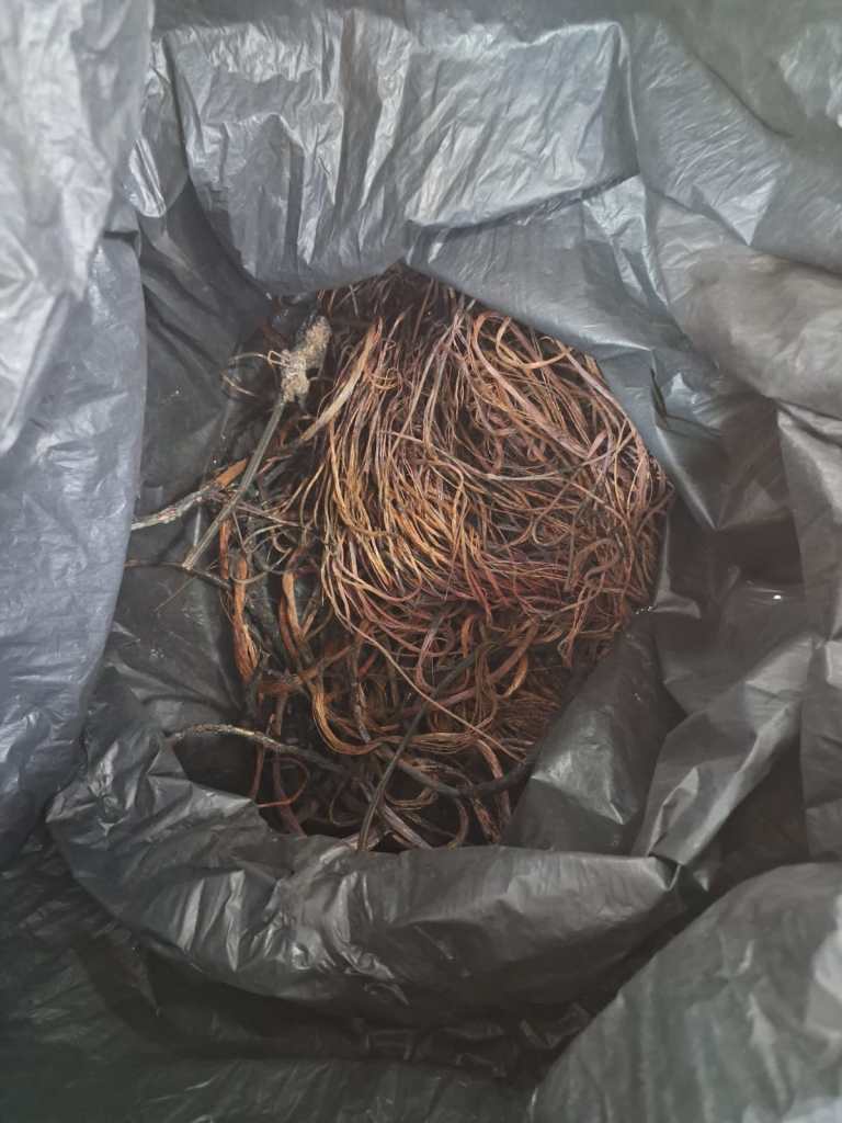Fios de cobre estavam sendo queimados