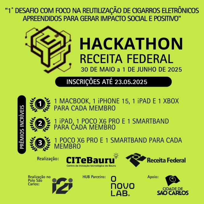 1º Hackathon da Receita Federal será realizado em São Carlos 1º Hackathon da Receita Federal será realizado em São Carlos