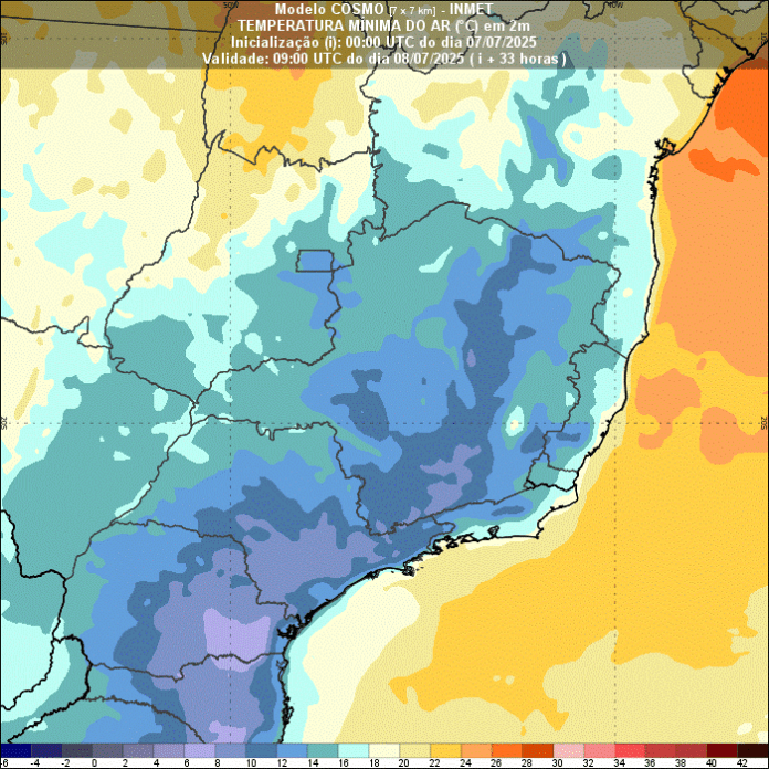 Massa de ar frio no Estado de SP Massa de ar frio no Estado de SP