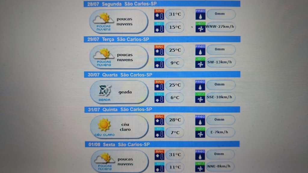 Geada pode chegar em São Carlos