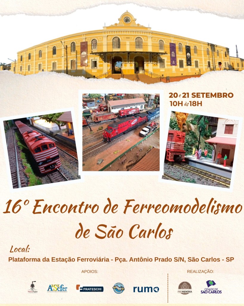 São Carlos sediará o 16º Encontro de Ferreomodelismo da cidade e região