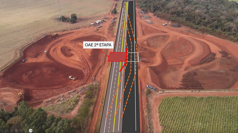 Arteris ViaPaulista informa desvios no trecho em duplicação da SP-318, em São Carlos