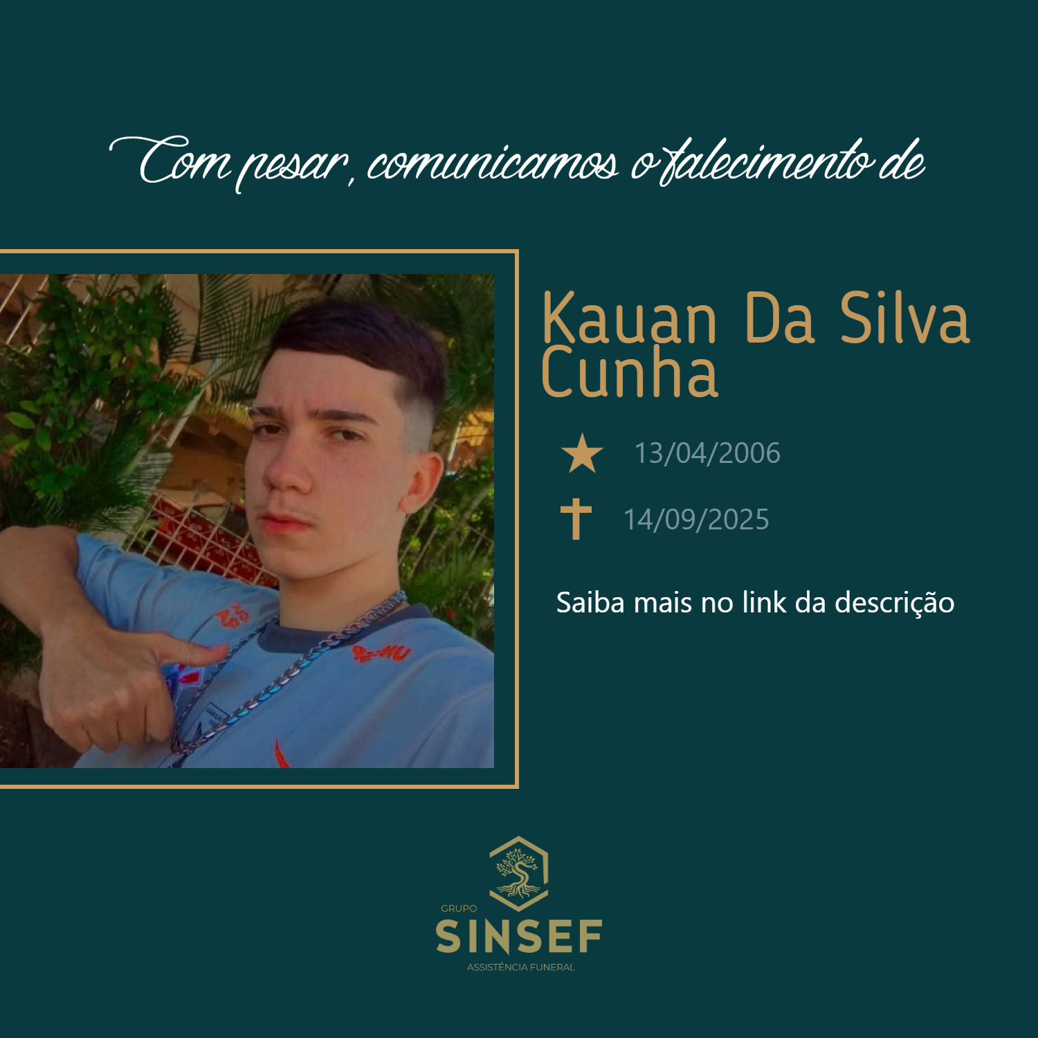 O falecimento, aos 19 anos, de Kauan da Silva Cunha - São Carlos em Rede