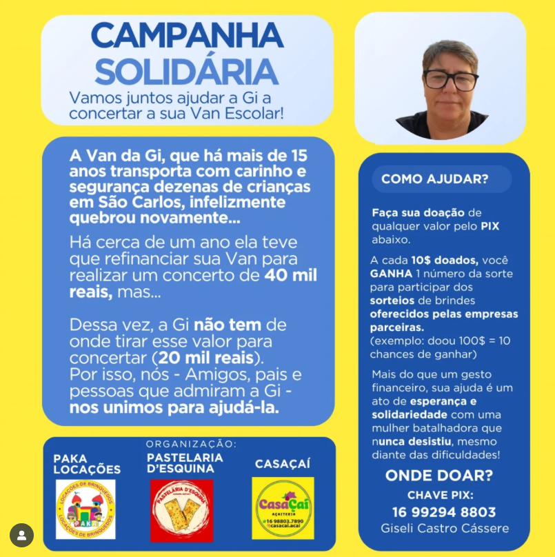 Vamos ajudar a Gi a consertar sua van? Participe dessa campanha