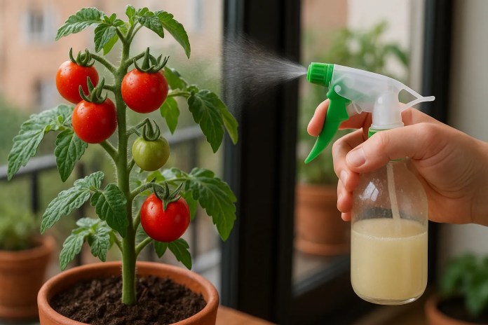 Alho com detergente no pé de tomate cereja o spray que espanta pulgões e devolve vigor aos ramos Alho com detergente no pé de tomate cereja o spray que espanta pulgões e devolve vigor aos ramos