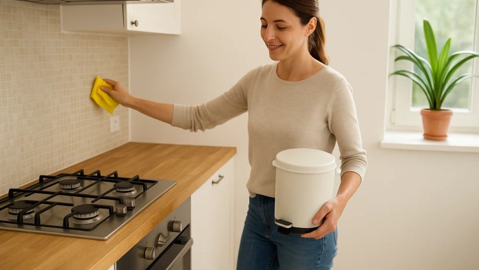 Evite deixar o lixo da cozinha próximo ao fogão isso interfere na fartura