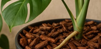 Como usar casca de pinus na costela-de-adão: substrato leve que turbina o crescimento das raízes aéreas costela-de-adão