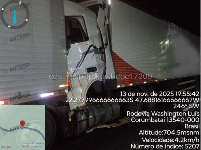 Washington Luís registrou acidente Washington Luís registrou acidente