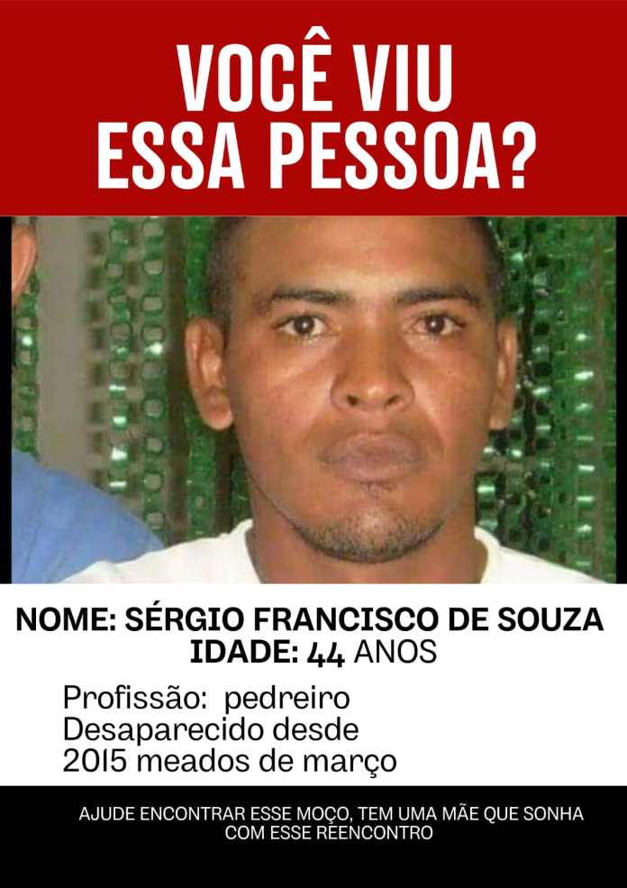 Sérgio está desaparecido