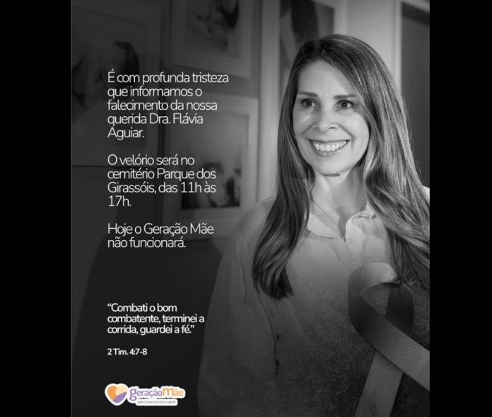 Morre médica ginecologista Flávia Aguiar aos 48 anos