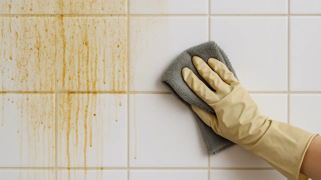 Como tirar gordura de paredes e azulejos com um único pano úmido