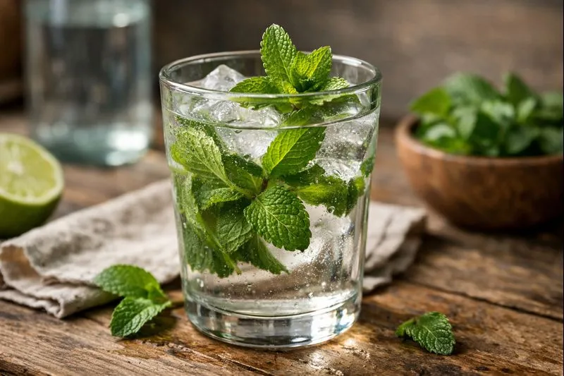 Como um simples copo de água com hortelã pode suavizar a sensação de estômago pesado