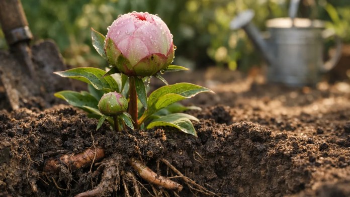 Sua peônia pode não florir por anos quando o plantio é profundo demais e poucos corrigem Sua peônia pode não florir por anos quando o plantio é profundo demais e poucos corrigem