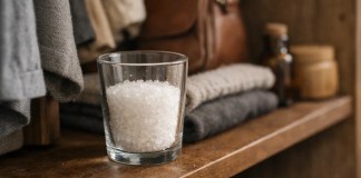 Um copo com esse ingrediente comum vai reduzir a umidade do armário em poucos dias