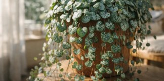 Ceropegia woodii fios longos demais As 4 horas de luz que deixam a planta cheia e compacta