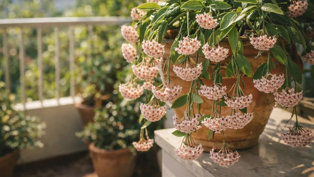 Muita gente pendura a flor-de-cera no lugar errado e bloqueia a floração