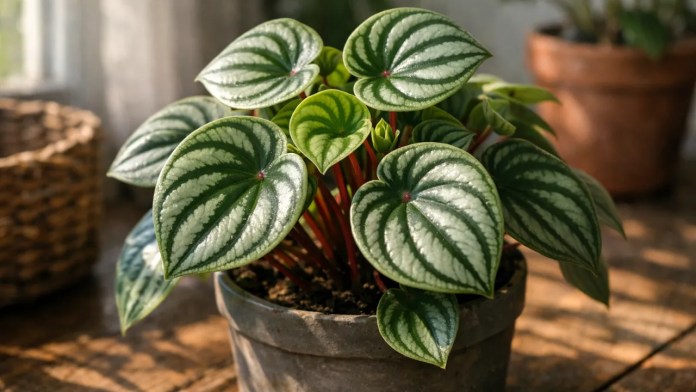 Peperômia-melancia quantas horas de luz indireta mantêm o desenho das folhas intacto