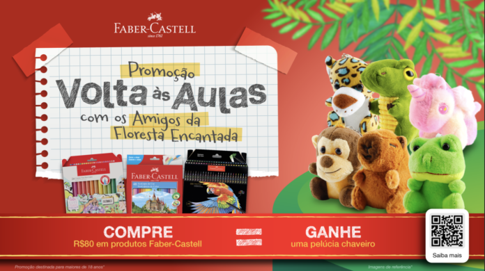 Faber-Castell lança promoção Volta às Aulas com os Amigos da Floresta Encantada com a distribuição de chaveiros de pelúcia