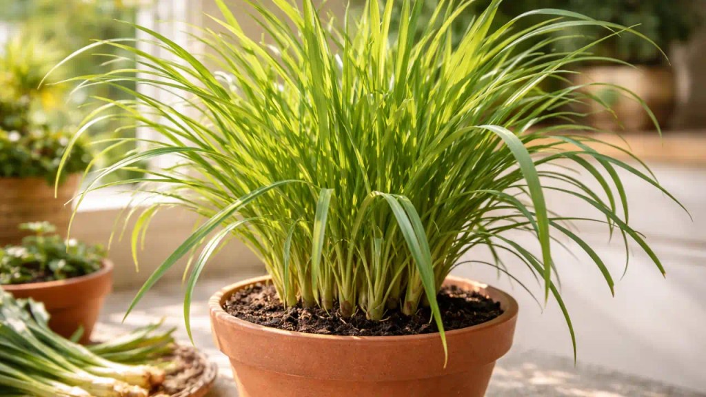 4 formas de usar capim-limão cultivado em vaso e manter as folhas sempre aromáticas