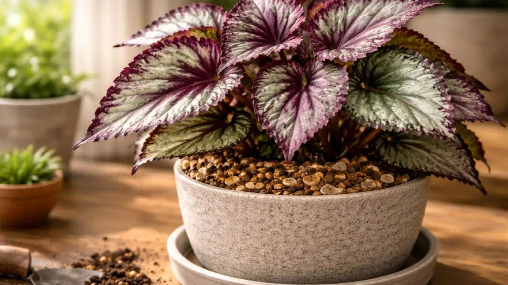 5 erros no substrato da begônia rex que explicam folhas manchadas e crescimento lento