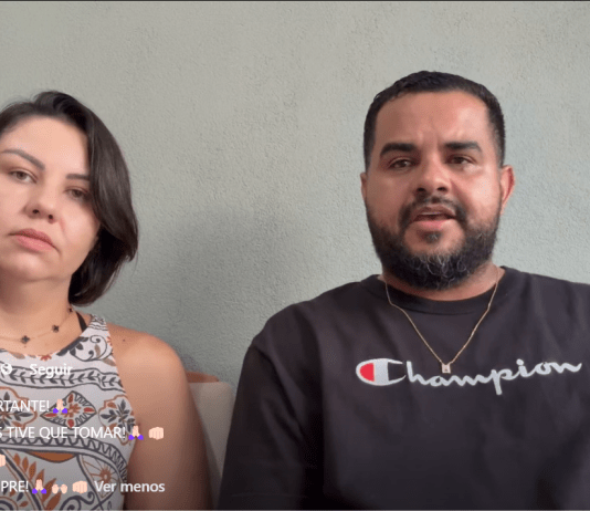 Damião Sousa renunciou ao cargo; Ele fez pronunciamento ao lado da esposa Danielle Inocêncio