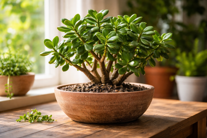 Jade o formato do vaso decide cedo se ela fica pequena ou vira arbusto
