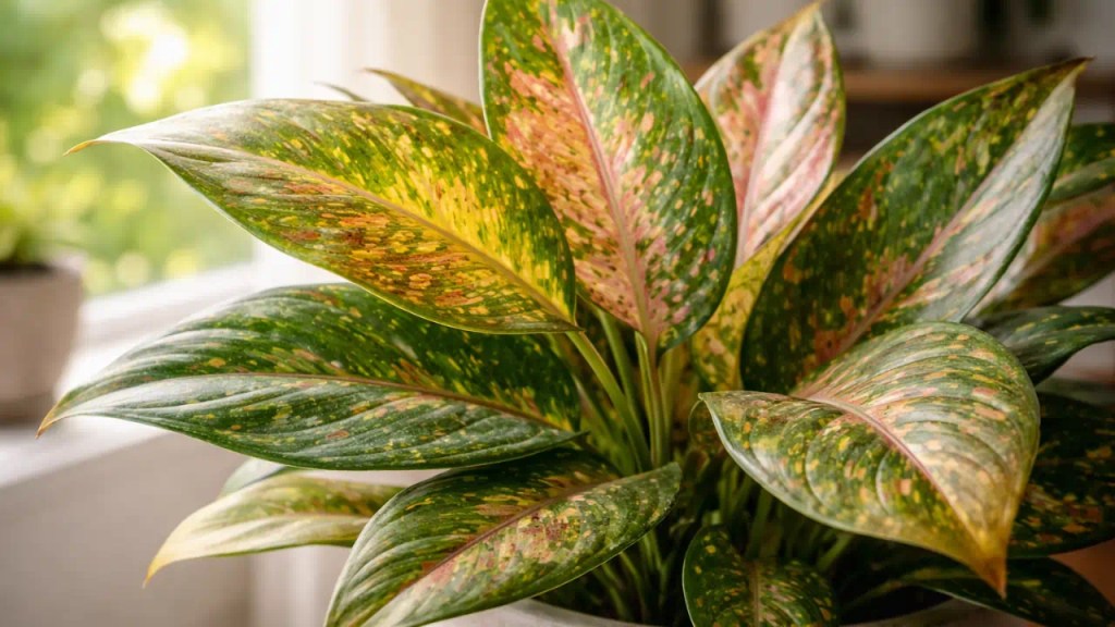 Manchas novas nas folhas da aglaonema indicam estresse ambiental antes do amarelecimento visível