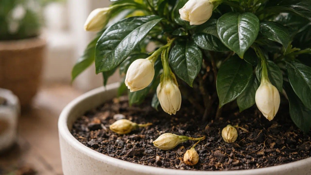 Pequenas variações na água fazem os botões da gardênia cair — e quase ninguém percebe