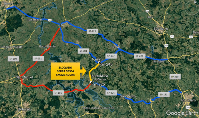 Rotas alternativas serra Na região, chuva provoca fechamento da Serra da SP 304