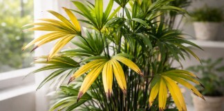Seis erros silenciosos de iluminação causam amarelamento lento na palmeira-ráfis Seis erros silenciosos de iluminação causam amarelamento lento na palmeira-ráfis