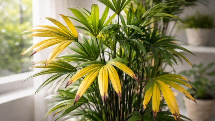 Seis erros silenciosos de iluminação causam amarelamento lento na palmeira-ráfis Seis erros silenciosos de iluminação causam amarelamento lento na palmeira-ráfis