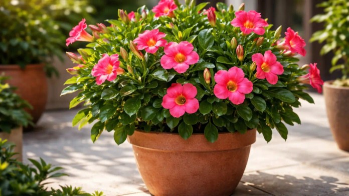 Sete ajustes simples fazem a dipladênia florescer até em vasos médios Sete ajustes simples fazem a dipladênia florescer até em vasos médios