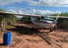 Operação da PM encontra avião no meio de canavial Operação da PM encontra avião no meio de canavial