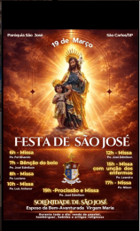 Paróquia celebra Festa de São José com missas, procissão e bênção do bolo em São Carlos