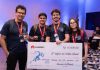 Estudantes da USP São Carlos são premiados em etapa nacional de competição de tecnologia e conquistam R$ 16 mil Da esquerda para a direita: professor Matheus com os estudantes Ayrton, João Pedro e Letícia (Crédito da imagem: Huawei)