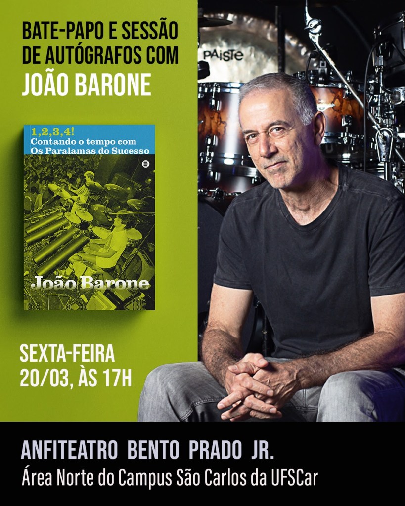 João Barone lança livro na UFSCar