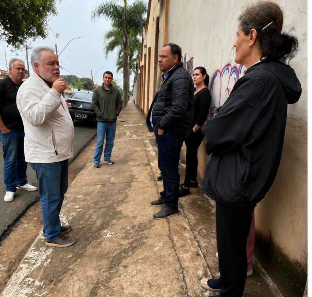 O vereador Lineu Navarro se reuniu, nesta quinta-feira (21), com moradores das ruas Dona Ana Prado, Domingos Marino e Cidade de Milão, próximas à tecelagem Capricórnio, na Vila Prado, em São Carlos