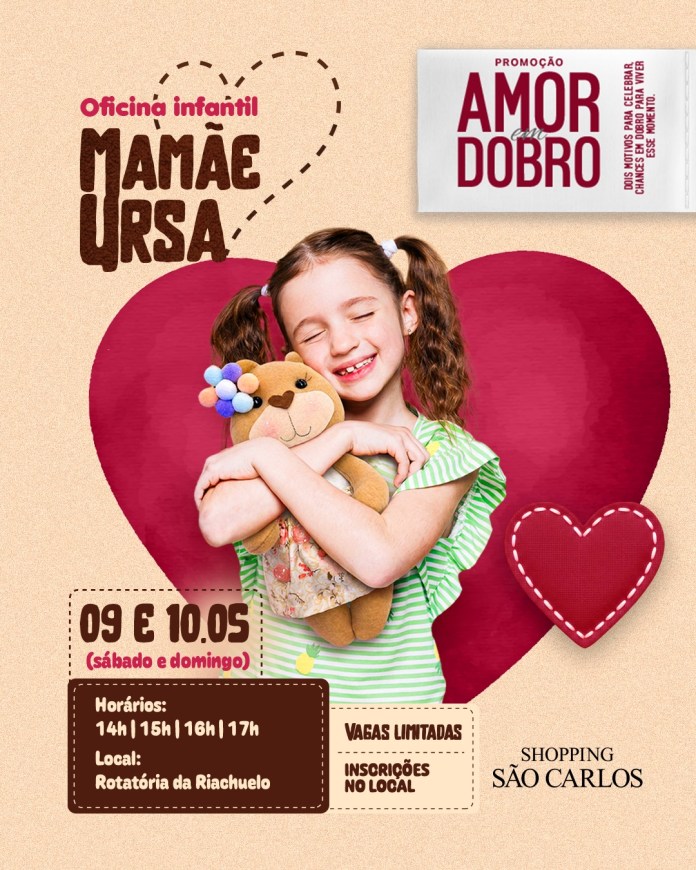Shopping São Carlos promove oficinas especiais de Dia das Mães e convida famílias para experiências afetivas Shopping São Carlos promove oficinas especiais de Dia das Mães e convida famílias para experiências afetivas