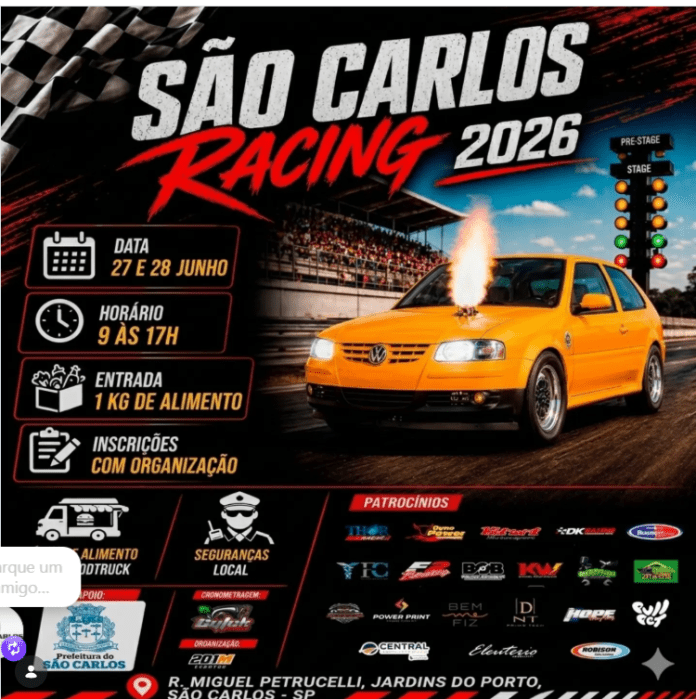 6ª edição do São Carlos Racing deve reunir centenas fãs de velocidade 6ª edição do São Carlos Racing deve reunir centenas fãs de velocidade