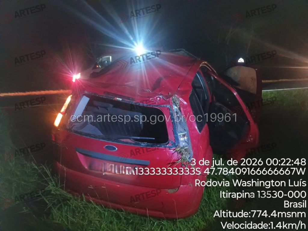 Um grave acidente deixou uma pessoa morta e outras três feridas na noite de quinta-feira (2), na Rodovia Washington Luís (SP-310), em Itirapina.