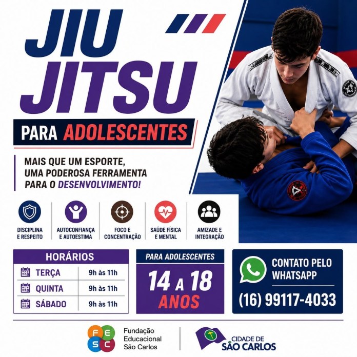 FESC abre inscrições para aulas gratuitas de jiu-jítsu em São Carlos FESC abre inscrições para aulas gratuitas de jiu-jítsu em São Carlos