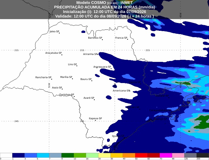 Mapa da chuva em SP