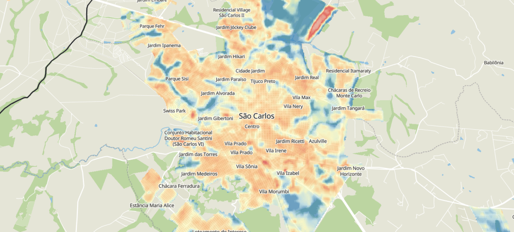 Distribuição do calor em São Carlos