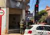 Princípio de incêndio em prédio mobiliza Bombeiros no Centro de São Carlos Princípio de incêndio em prédio do Centro